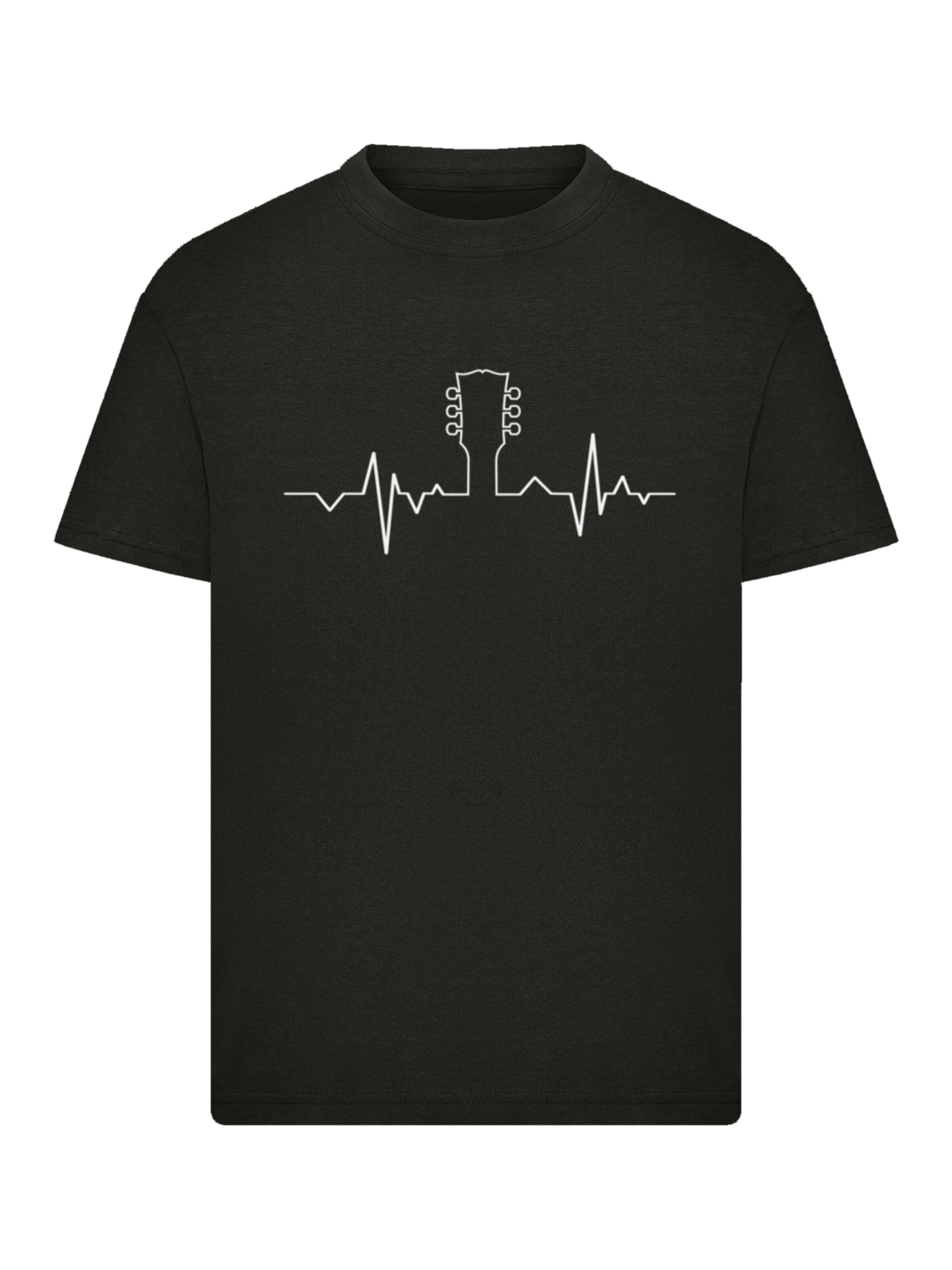 T-Shirt 'Gitarre Heartbeat' F4NT4STIC en noir : devant