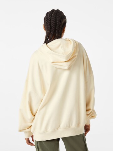 Bershka Zip-Up Hoodie in White