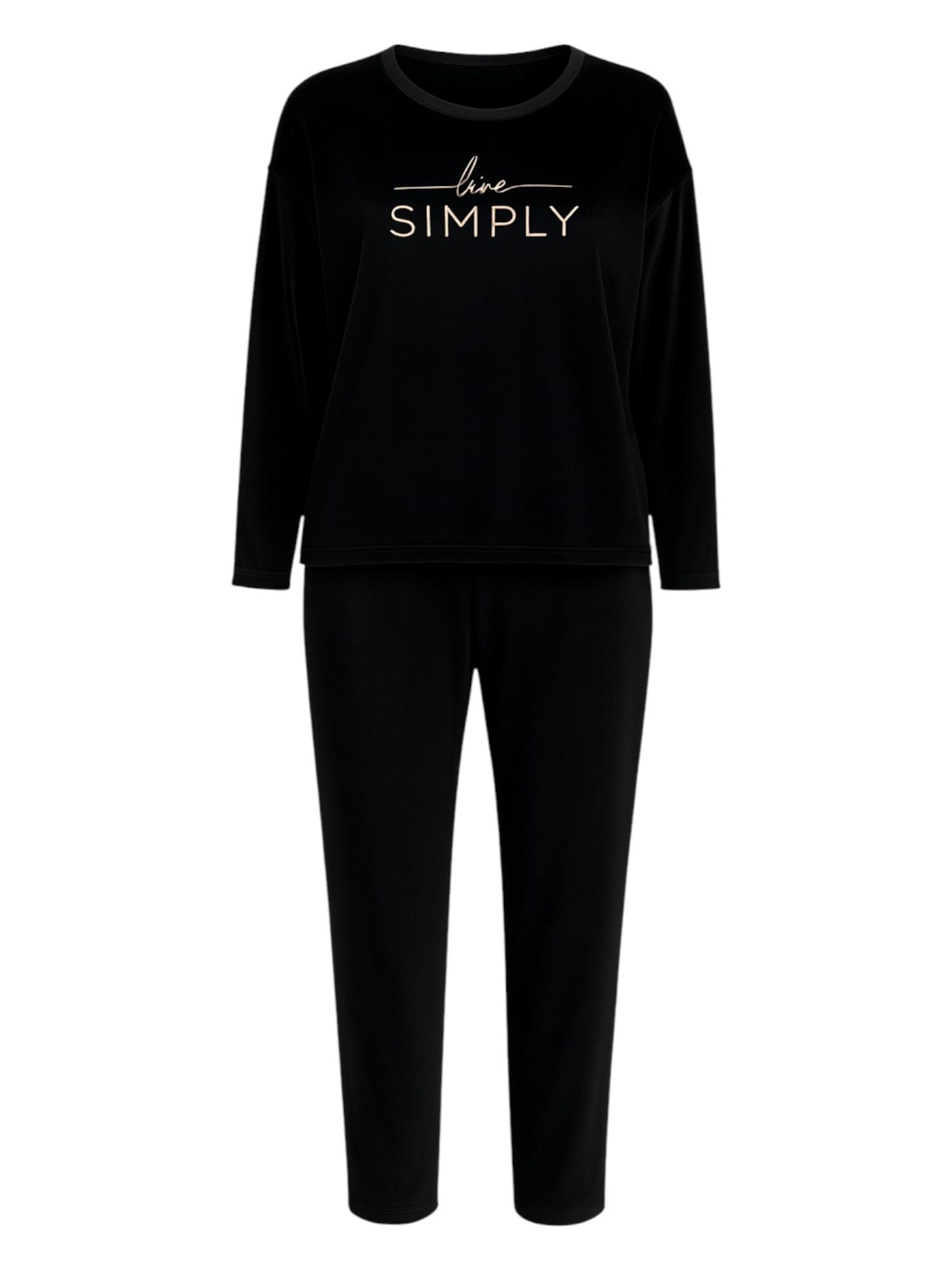 Pyjama 'VelvetDream' fashionshowcase en noir : devant