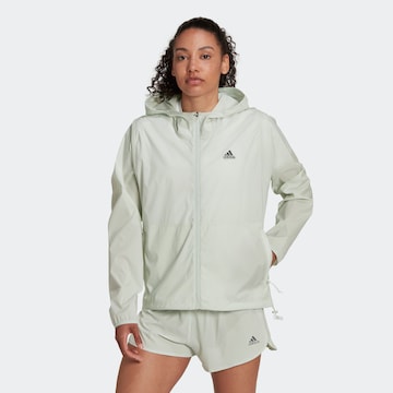 ADIDAS SPORTSWEAR Zunanja jakna 'Run Fast Zip Solid' | bela barva: sprednja stran