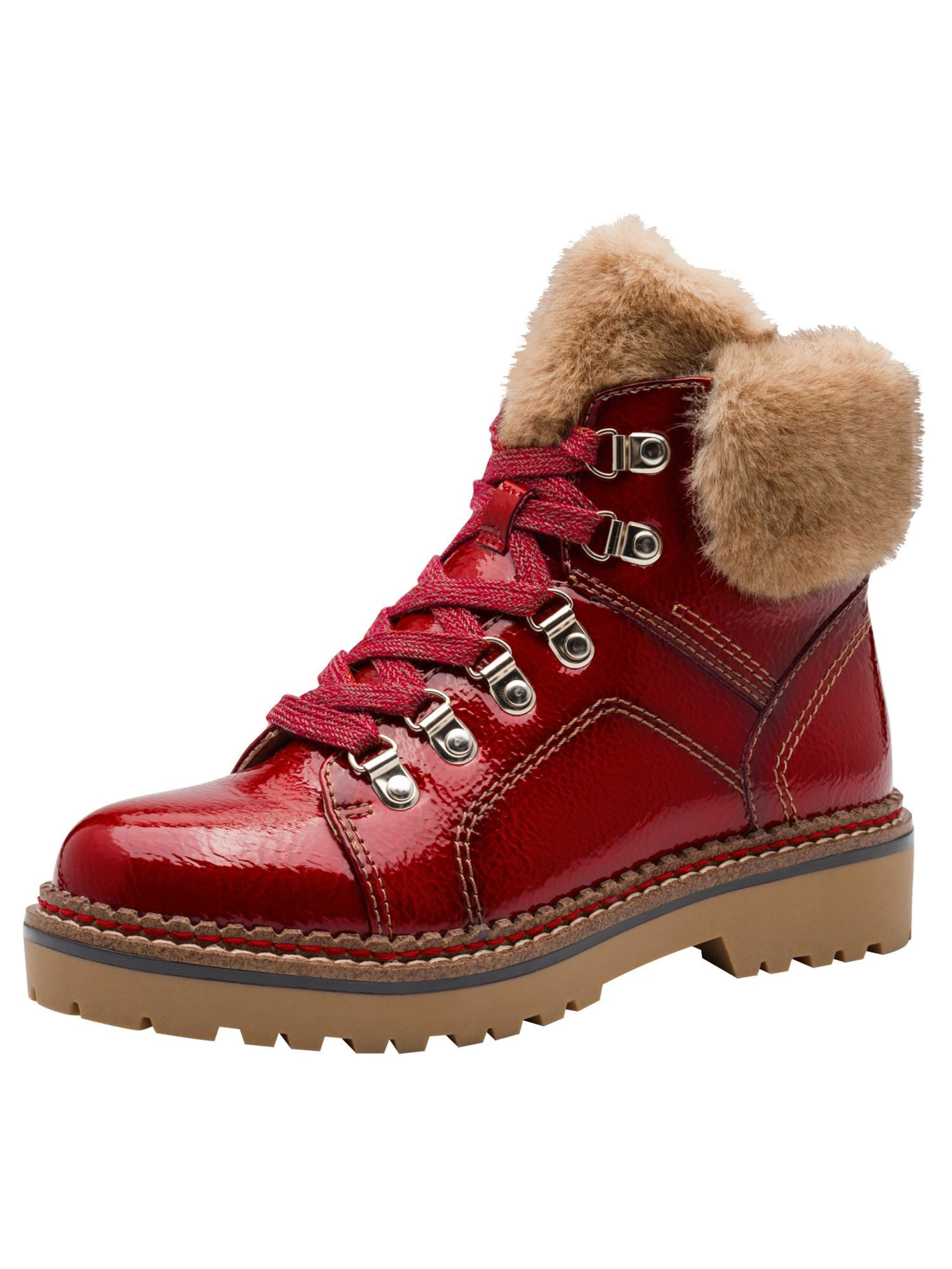 Bottines à lacets Tamaris en rouge : devant