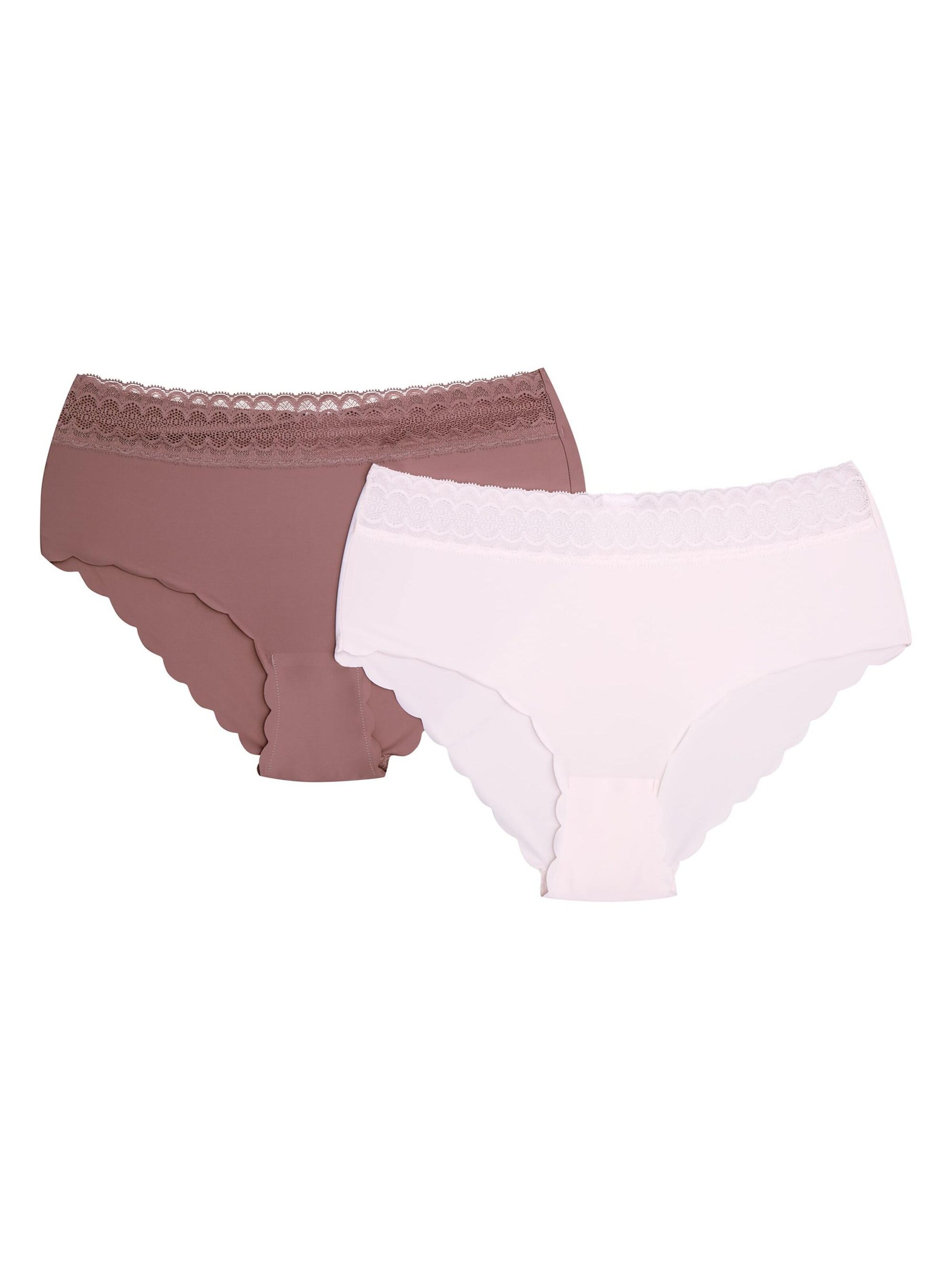 Panty 'Taillenslip Polly im 2er Pack, hohe Leibhöhe, zarte Rüschen' di Henderson in colori misti: frontale