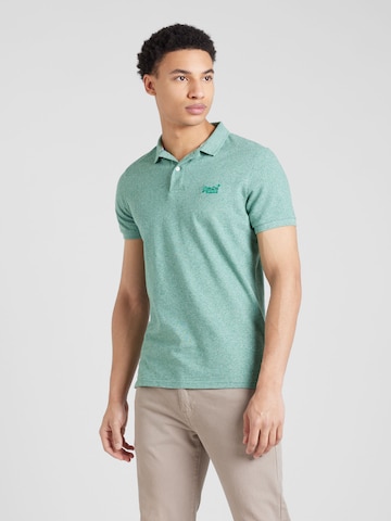Superdry T-shirt 'Classic' i grön: framsida