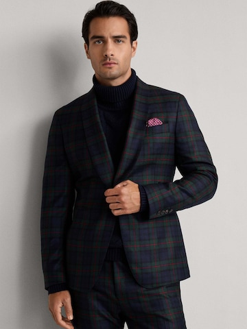 Hackett London Slim fit Suit Jacket 'Tartan' in Green