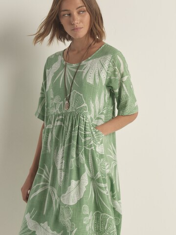 Apricot Palm Print Cocoon Dress ' ' in Grün