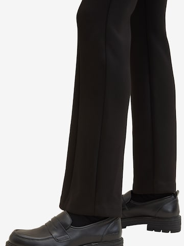 TOM TAILOR Flared Pleated Pants in Black