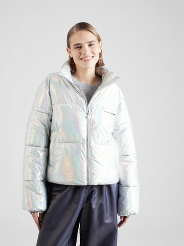 Geacă de primăvară-toamnă 'SUGAR FUTURE PUFFER JACKET CHROME' de la Pegador pe argintiu: față