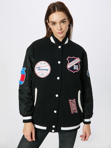 Tommy Jeans Between-Season Jacket 'Letterman' in Black: front