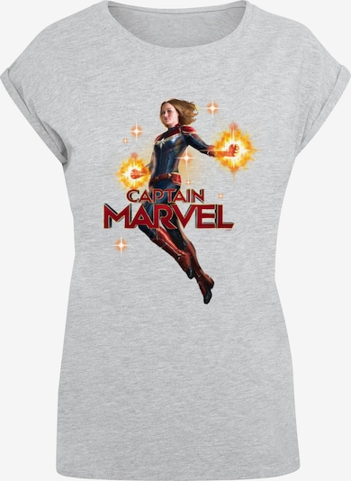 ABSOLUTE CULT T-shirt 'Captain Marvel - Carol Danvers' en marine / jaune d'or / gris chiné / rouge carmin, Vue avec produit