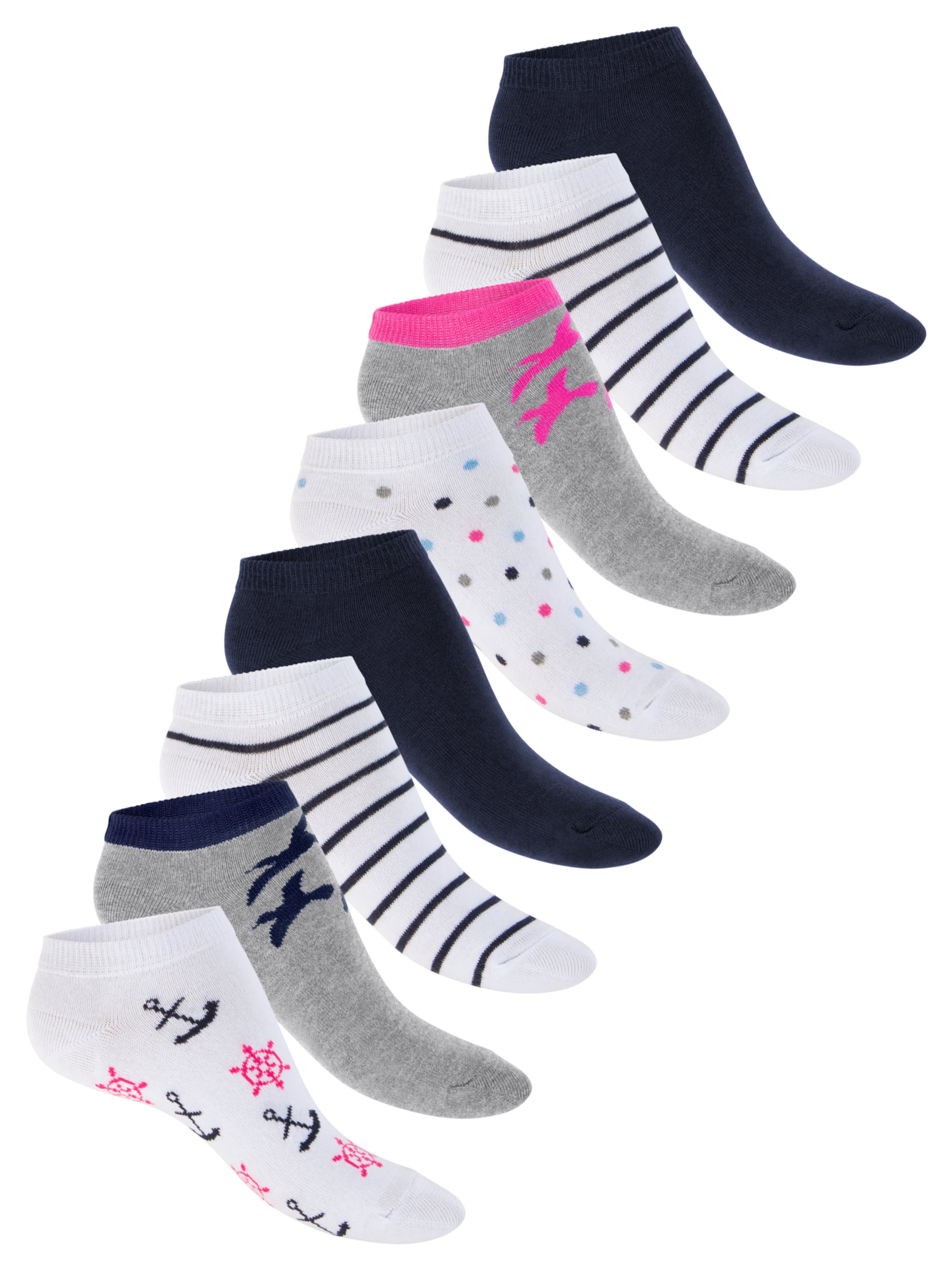 footstar Ankle Socks 'Ringel' in Blue: front