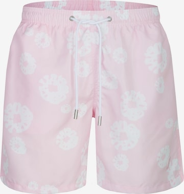 19V69 ITALIA Badeshorts 'Siro Puffy' in Pink: Vorderseite