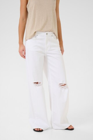Wide Leg Jean My Essential Wardrobe en blanc : devant