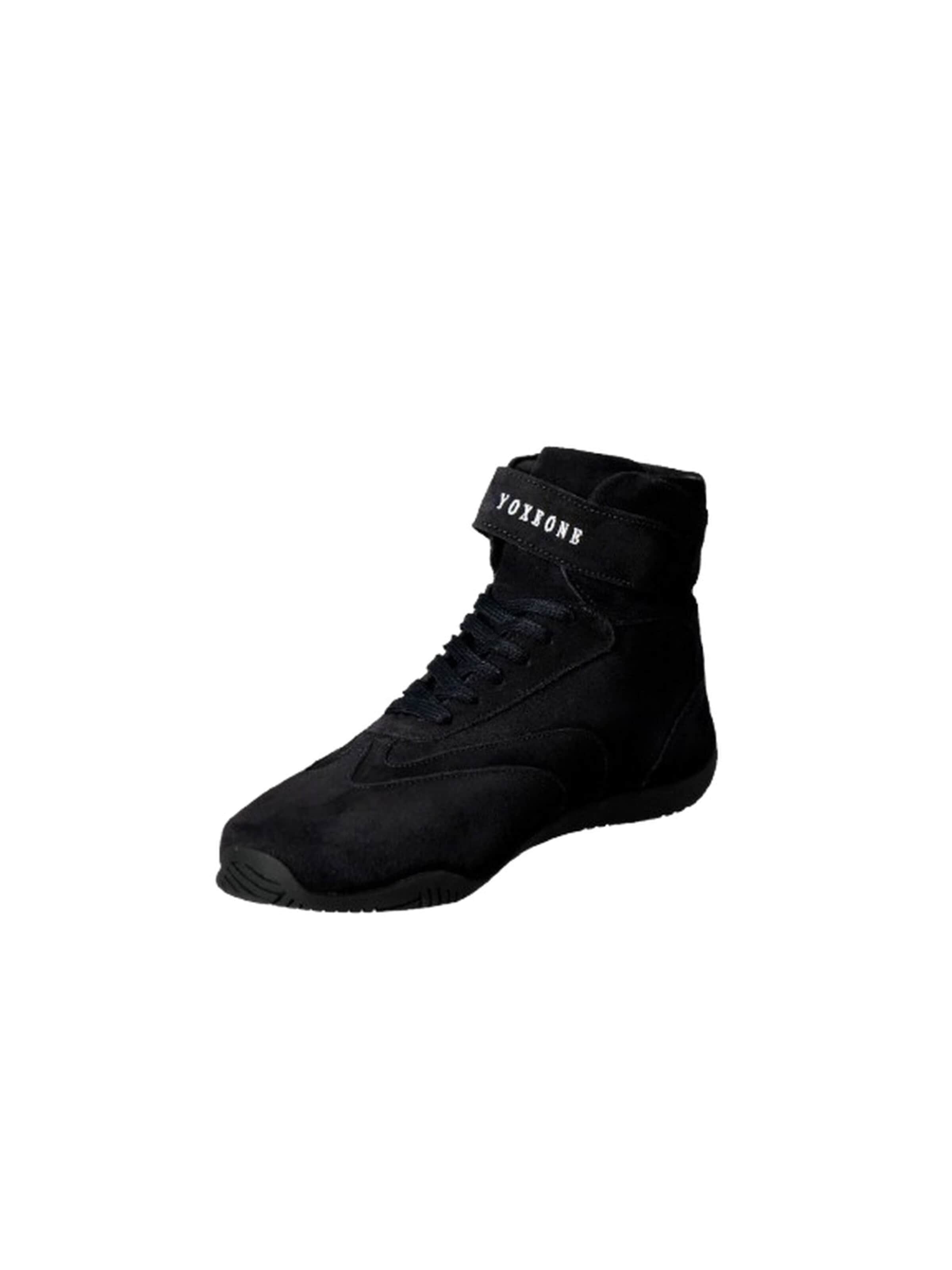 Sneaker alta 'Senna' di Yoxeone in nero: frontale