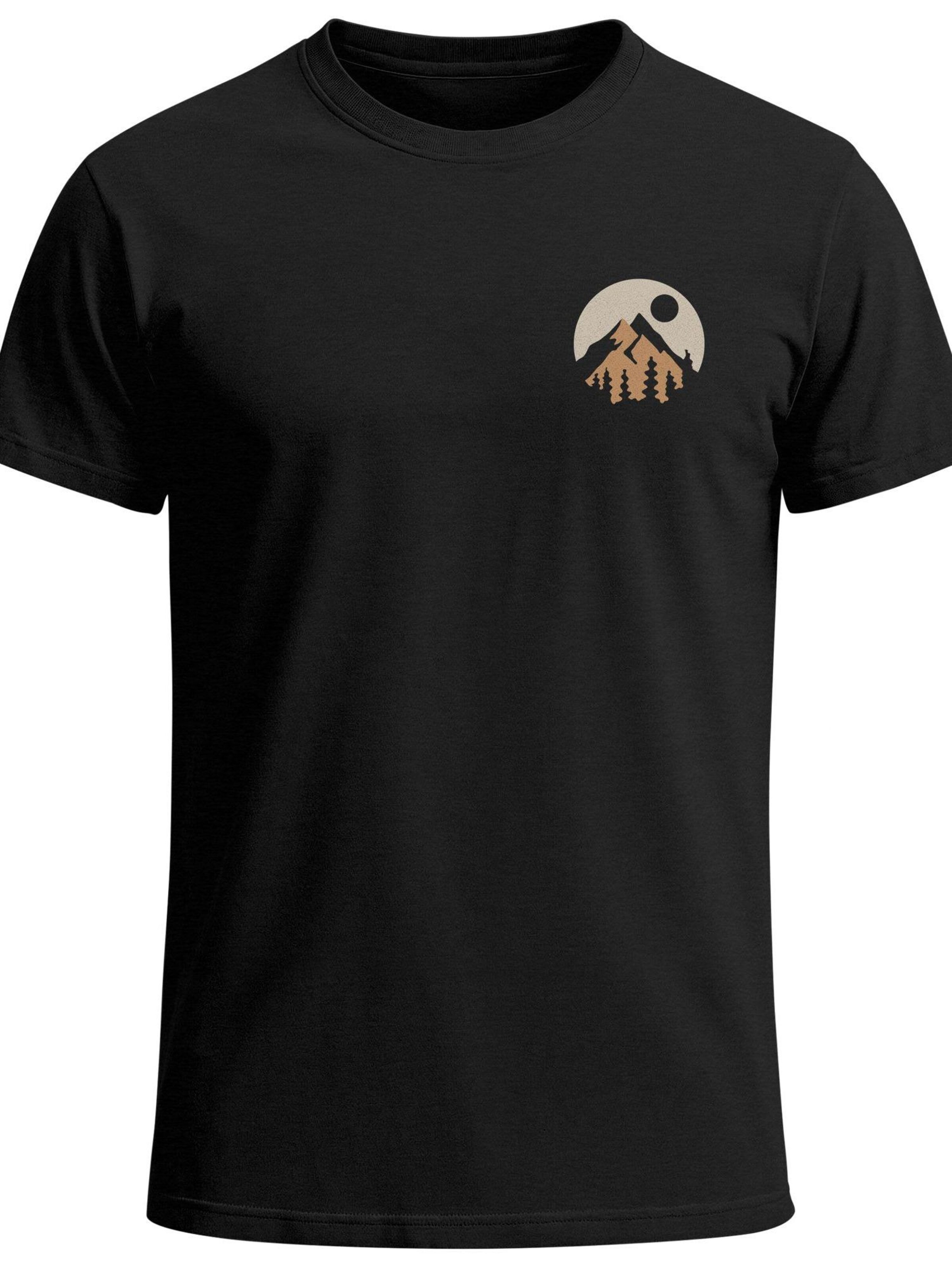 Neverless Shirt 'Mountain Scape' in Black