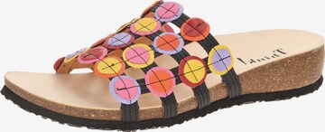 THINK! Pantolette 'Think Julia Pantolette schwarz bunte Punkte 247' in Schwarz: Vorderseite