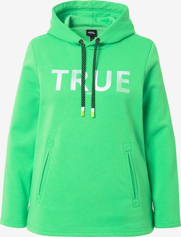 Sweat-shirt Ulla Popken en vert : devant