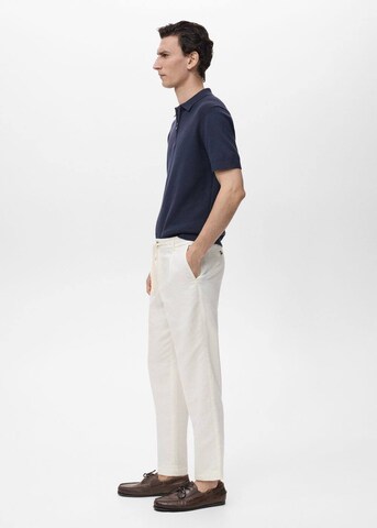 MANGO MAN Regular Pleat-Front Pants 'Romelino' in White