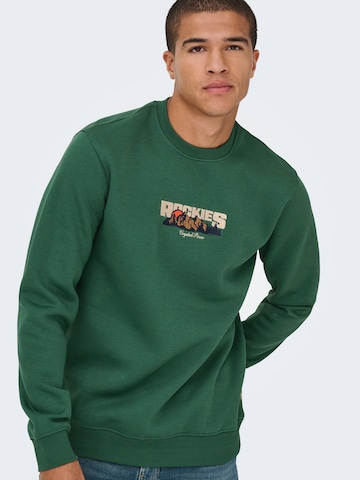 Only & Sons Sweatshirt 'ONSCONNOR' in Green