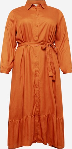 ABOUT YOU Curvy Shirt Dress 'Tamina' in Brown: front