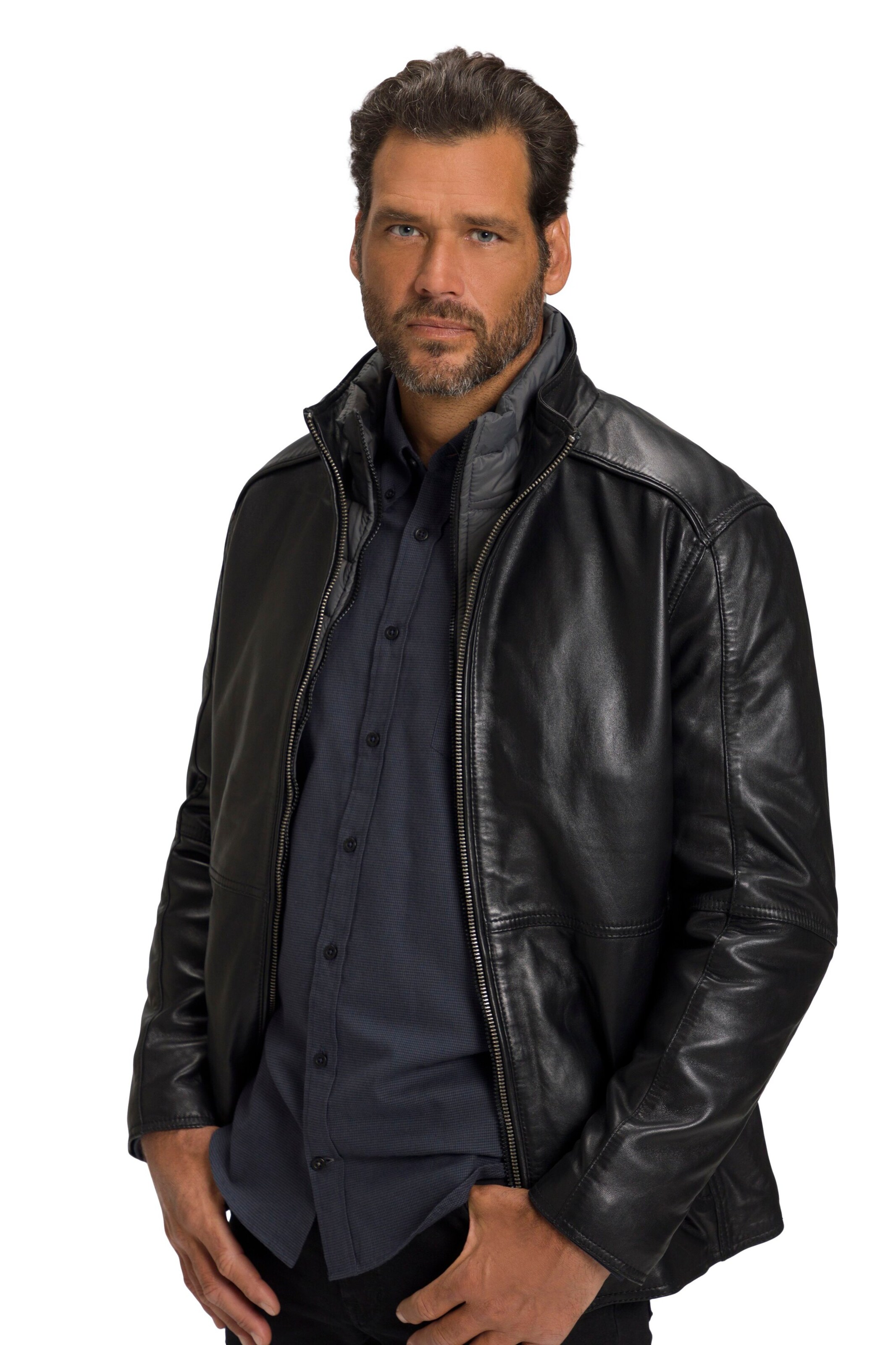 JP1880 Tussenjas in Zwart: voorkant