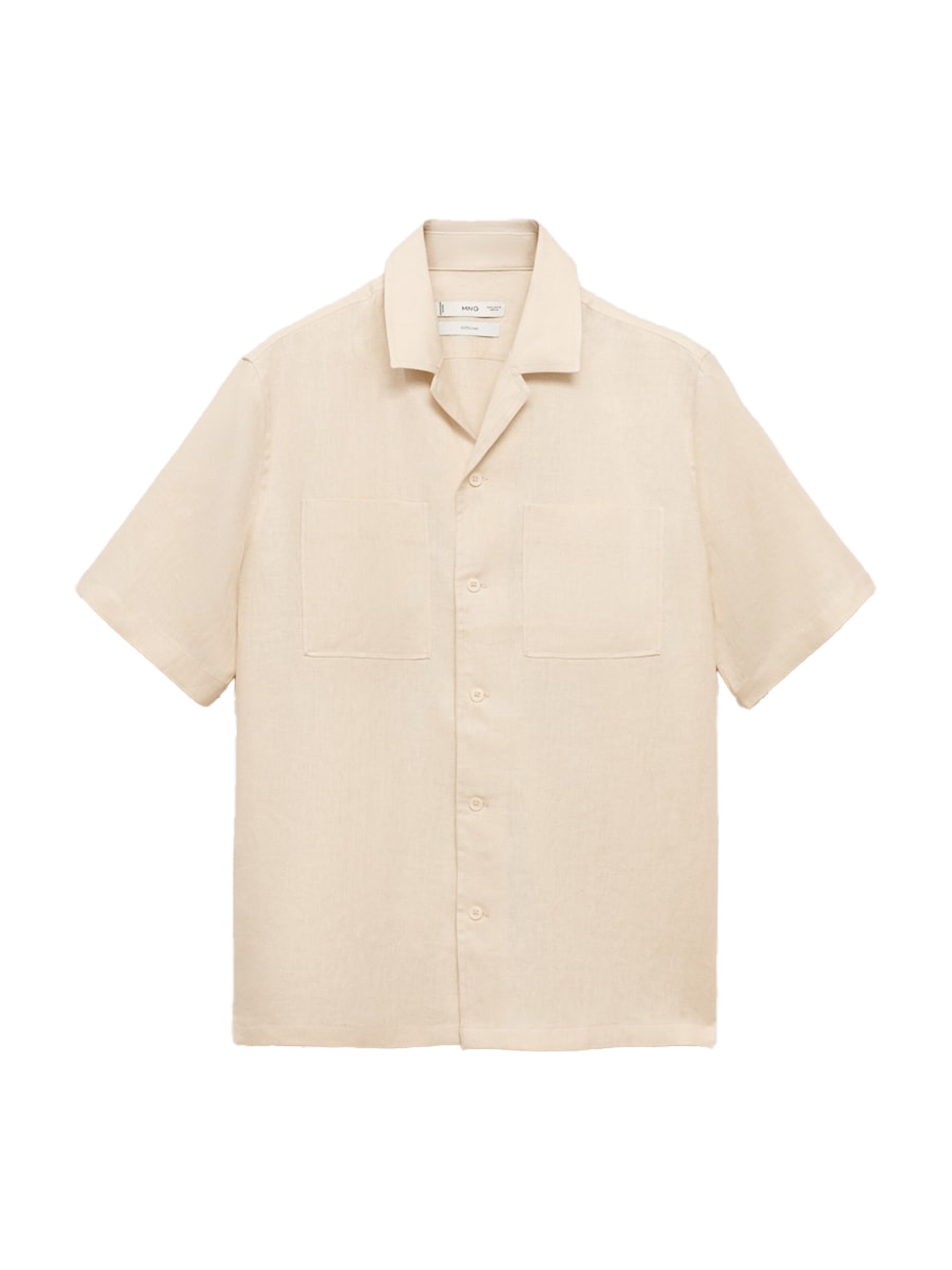 MANGO MAN Regular fit Skjorta 'NIKOS' i beige: framsida