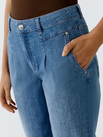 OUI Tapered Bundfaltenjeans in Blau