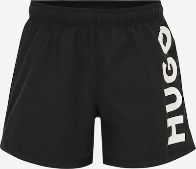 HUGO Shorts de bain 'ABAS' en noir / blanc cassé, Vue avec produit