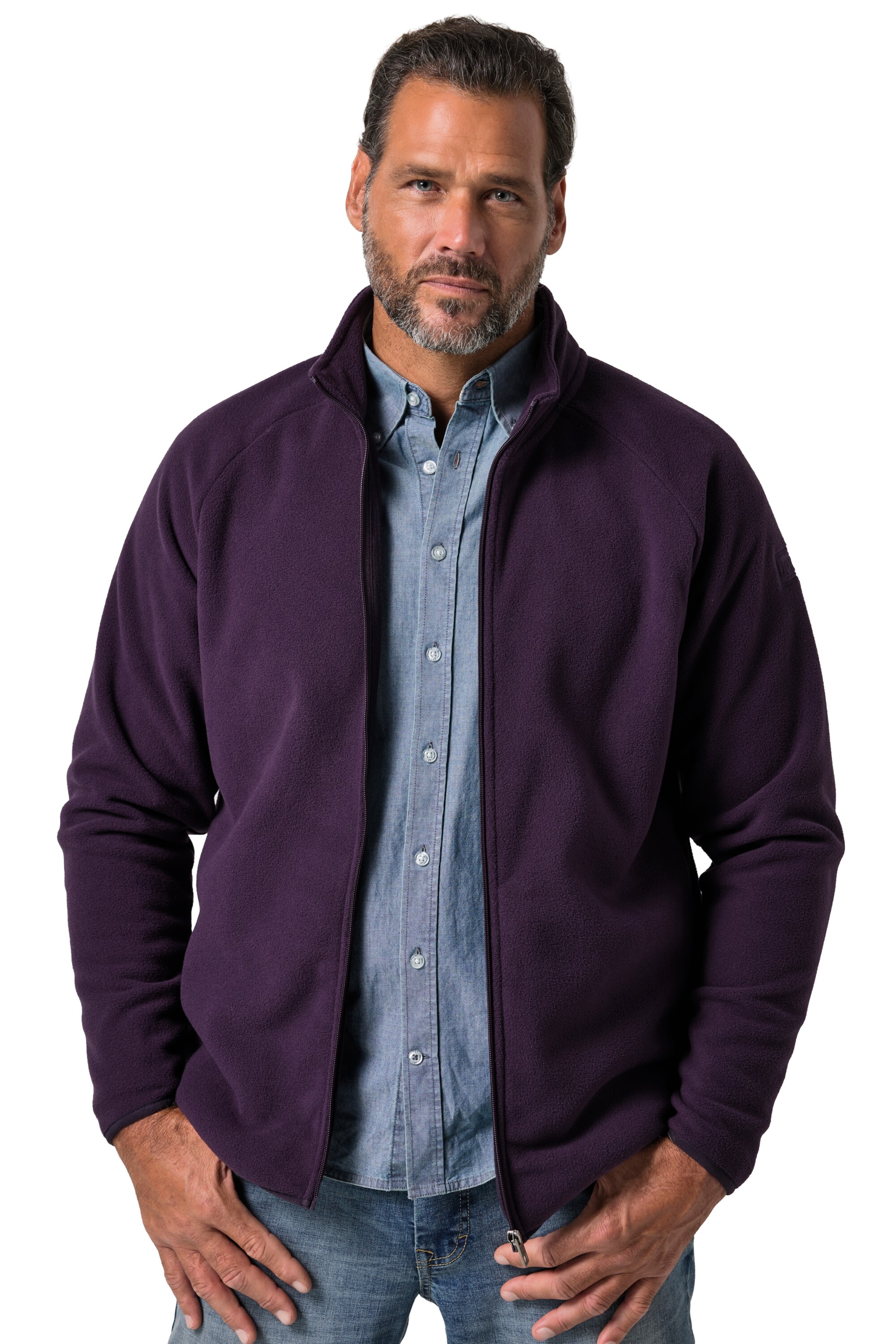 JP1880 Fleece jas in Lila: voorkant