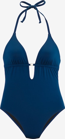LASCANATrokutasti Jednodijelni kupaći kostim - plava boja: prednji dio
