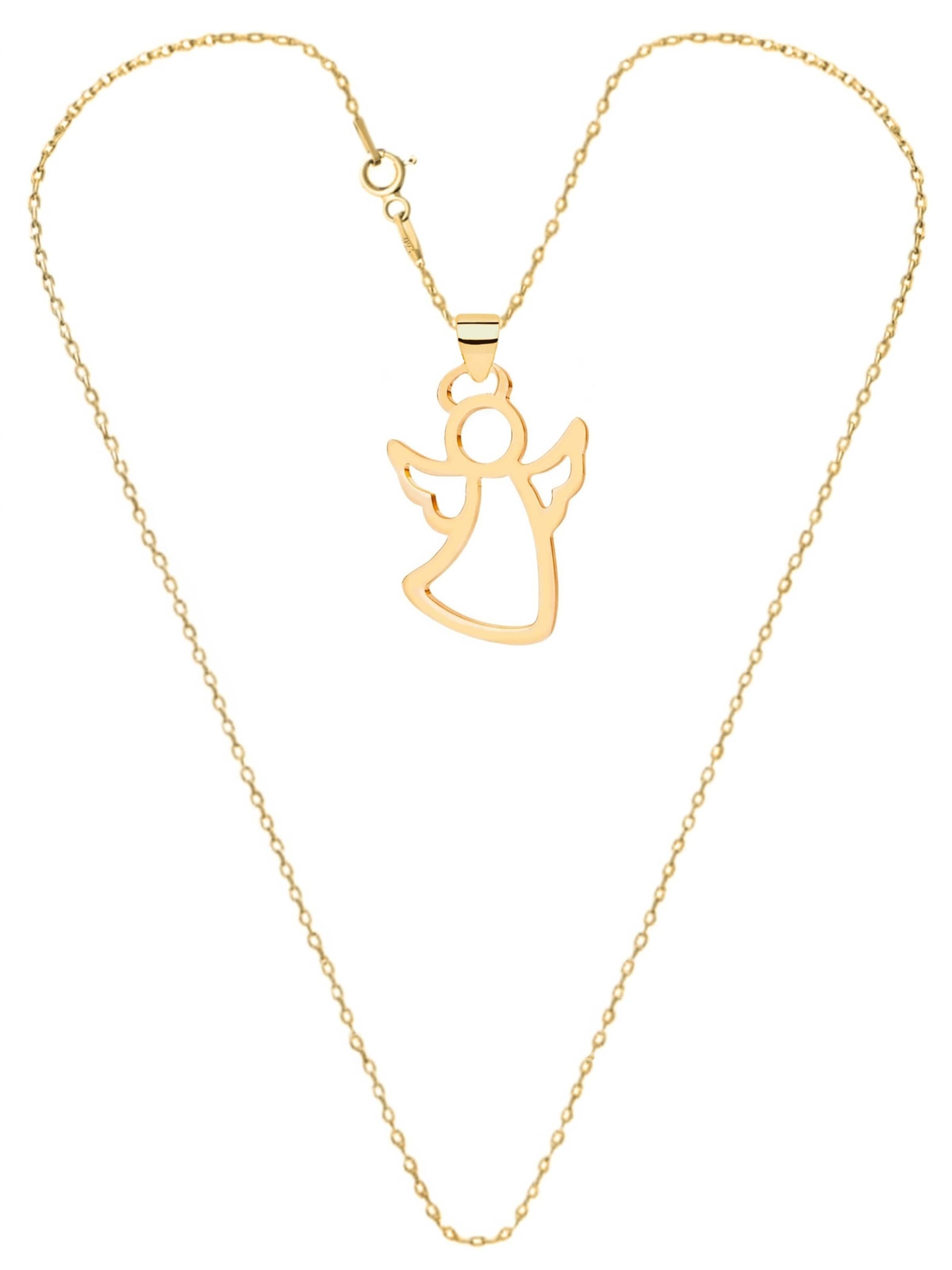 Goldene Hufeisen Kette 'Schutzengel'‌‌‌‌‌‌‌‌‌ in Gold: Vorderseite