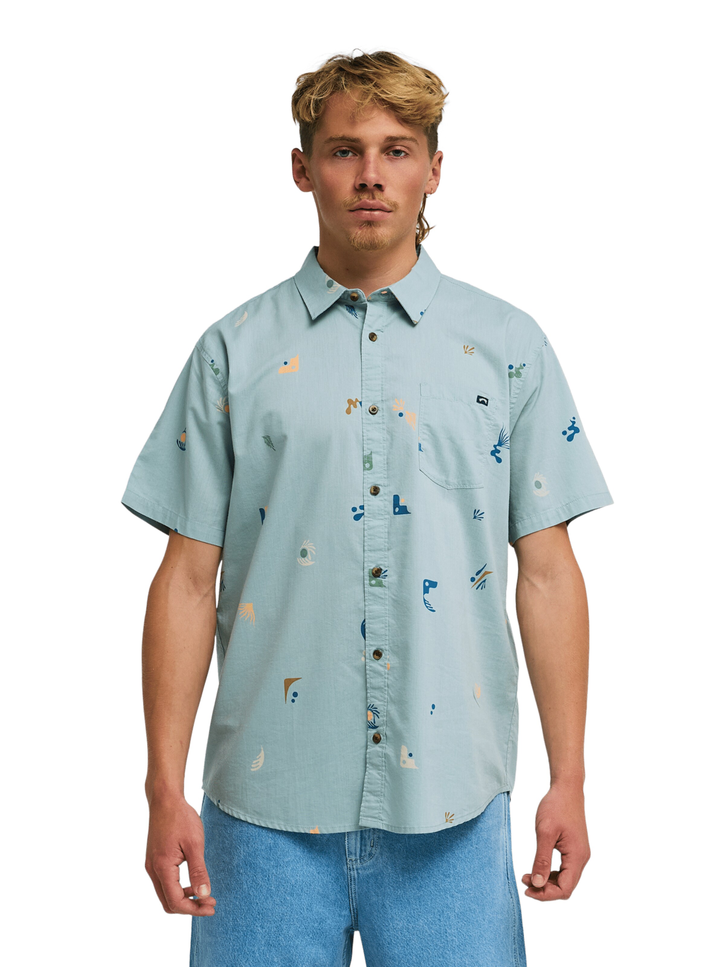 BILLABONG Regular Fit Hemd 'Sundays Mini' in Blau: Vorderseite