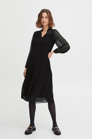 Fransa Dress 'Plisse' in Black