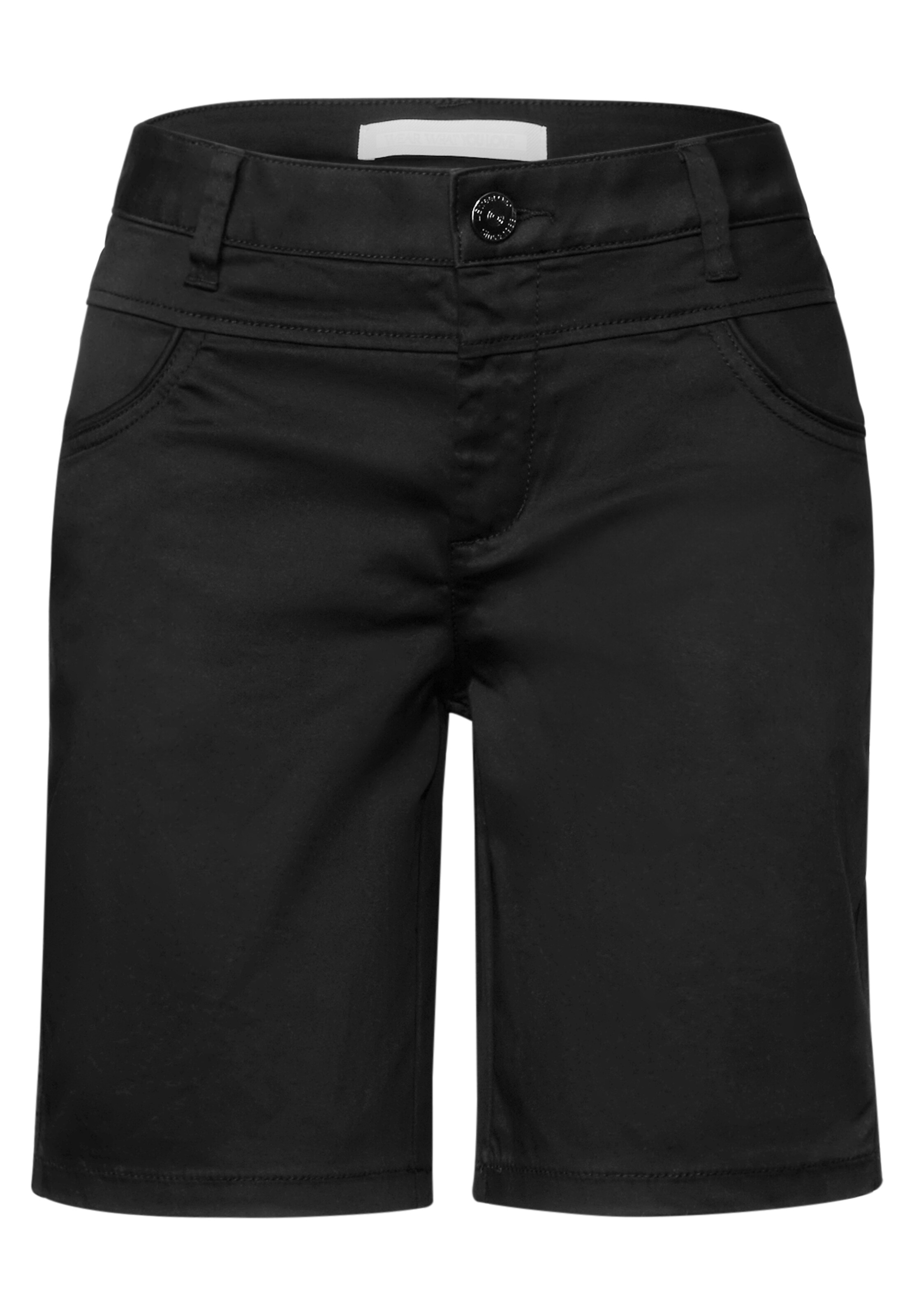 STREET ONE Regular Shorts in Schwarz: Vorderseite