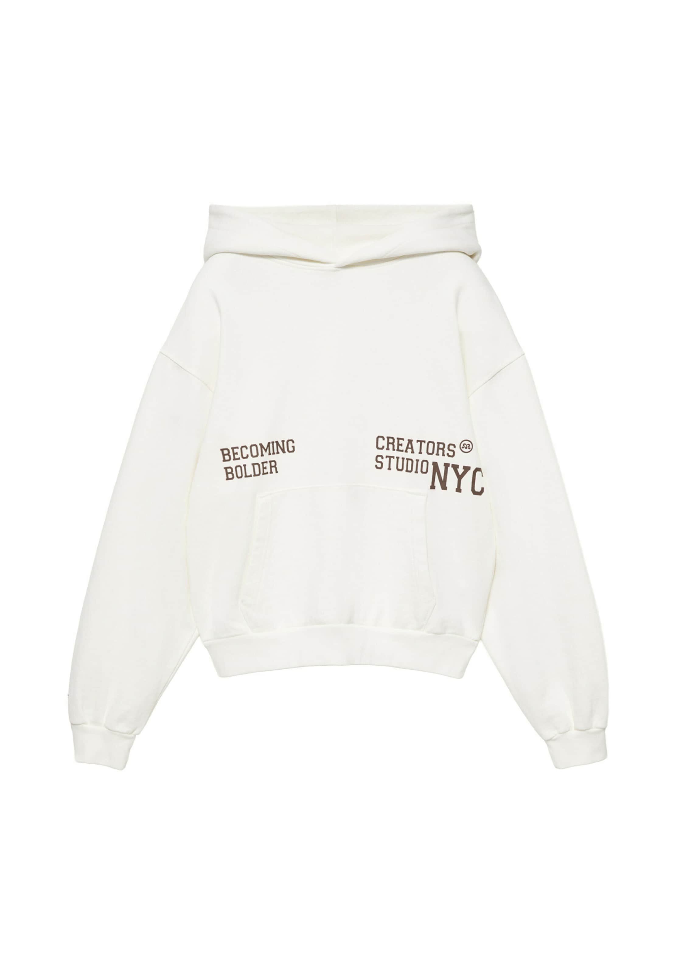 Pull&Bear Sweatshirt 'PACIFIC' in White: front