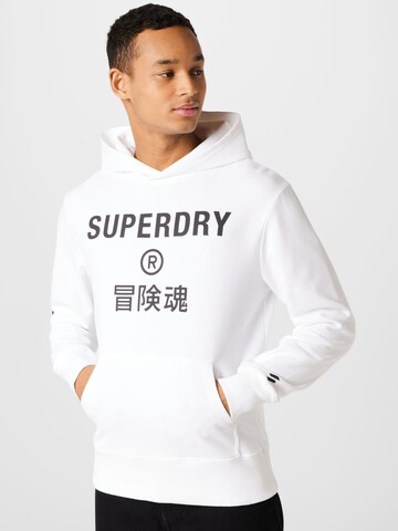 Sweat de sport Superdry en blanc : devant