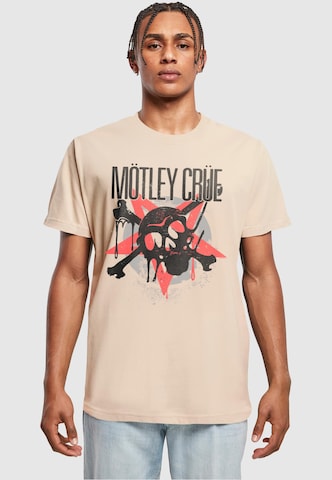 Merchcode Shirt 'Motley Crue - Montage Skull' in Beige: voorkant