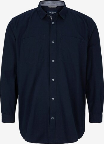 TOM TAILOR Men + Regular fit Button Up Shirt in Blue: front