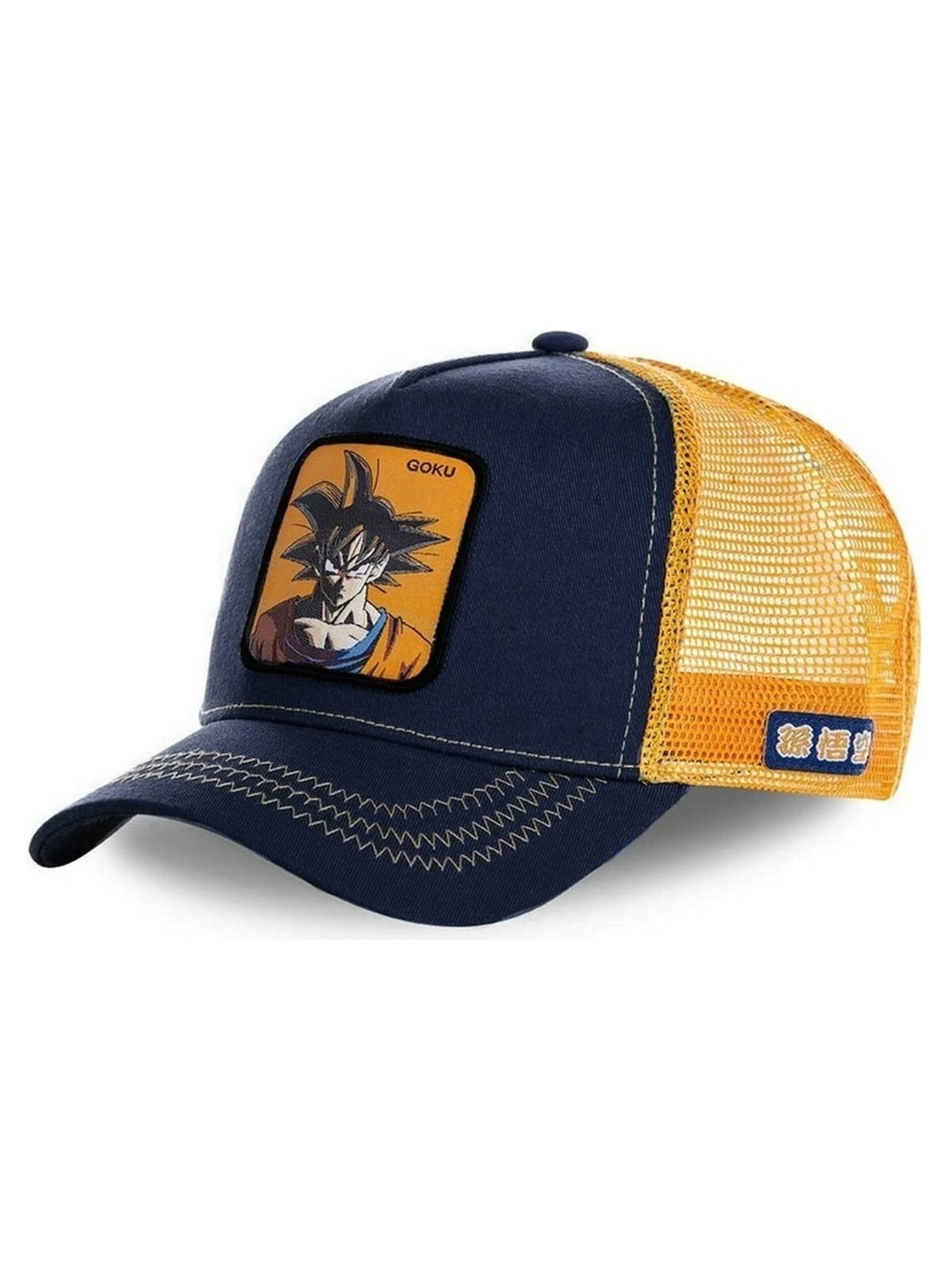 Capslab - Gorra 'Gorra collab negra trucker logo bordado goku frente visera curva' en azul: frente