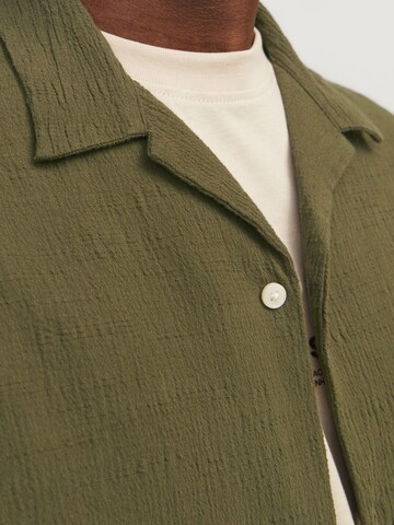 JACK & JONES Comfort fit Button Up Shirt 'JORLuke' in Green