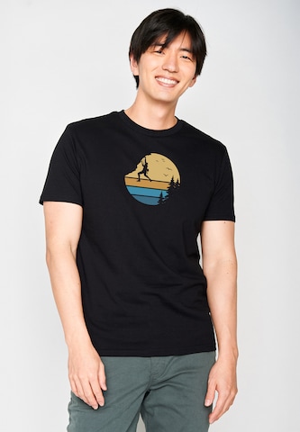 GREENBOMB Shirt 'Nature Cliffhanger' in Zwart: voorkant