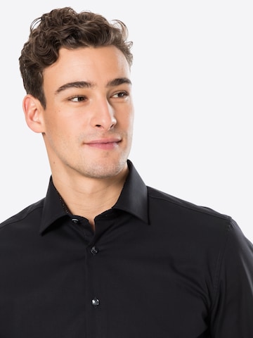 SEIDENSTICKER Slim fit Button Up Shirt in Black