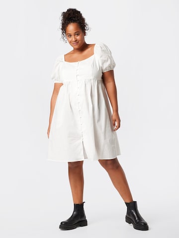 GLAMOROUS CURVE Košilové šaty – bílá: přední strana