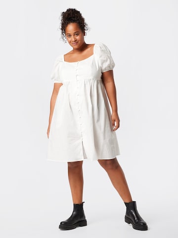 GLAMOROUS CURVE Shirt Dress in White: front