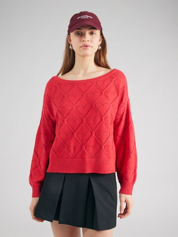 Pull-over HOLLISTER en rouge : devant