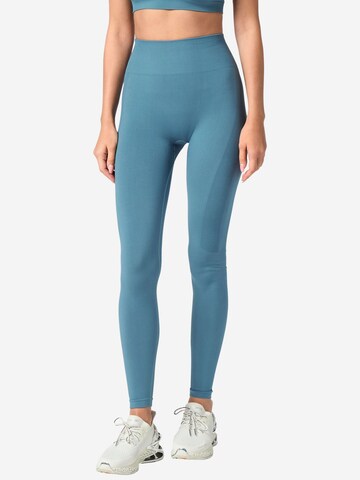 Plein Sport Skinny Sports trousers in Blue: front