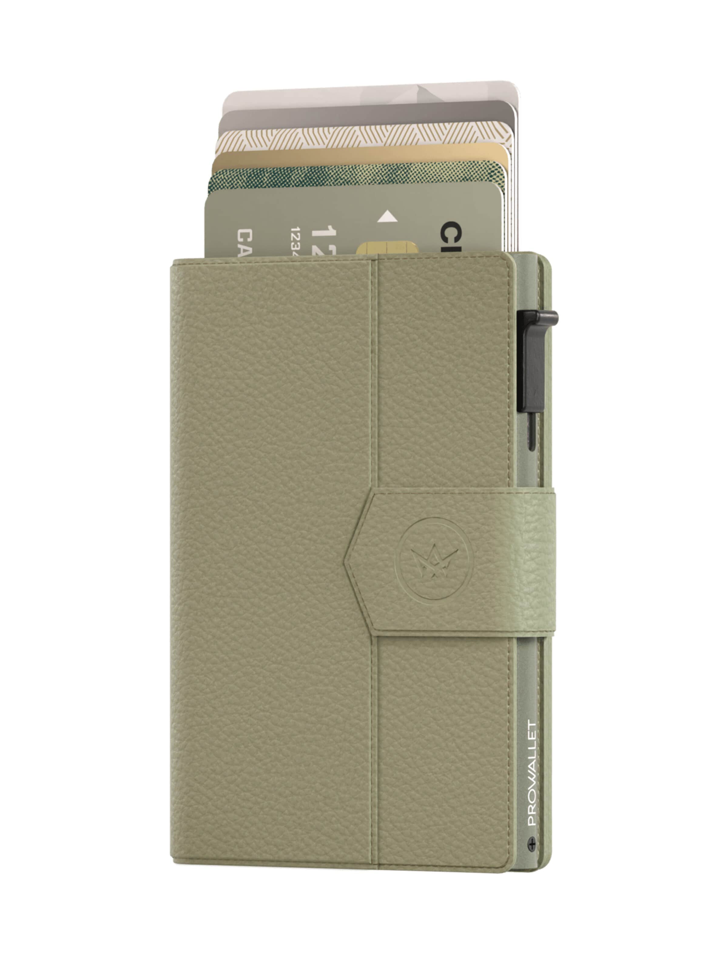 Prowallet Wallet 'Pasjeshouder Plus Pebble' in Green