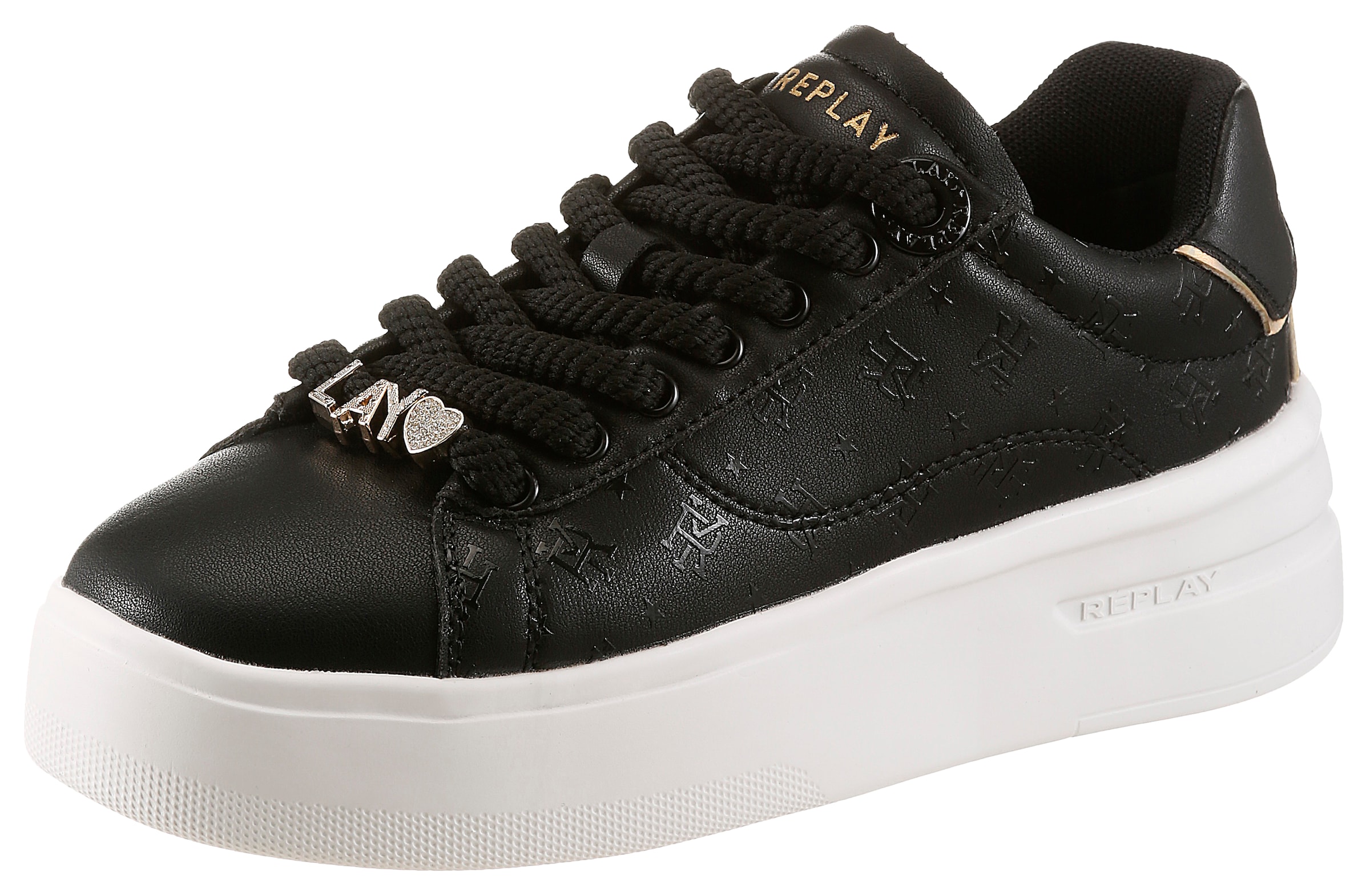 REPLAY Sneakers in Black: front
