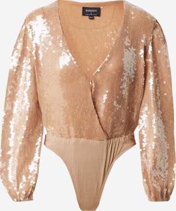 Bardot Blouse Bodysuit 'VERONA' in Beige: front