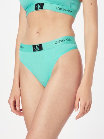 Calvin Klein Underwear Стринг в зелено: отпред