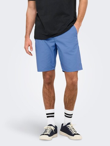 Only & Sons Slimfit Chino 'ONSKal' in Blauw: voorkant